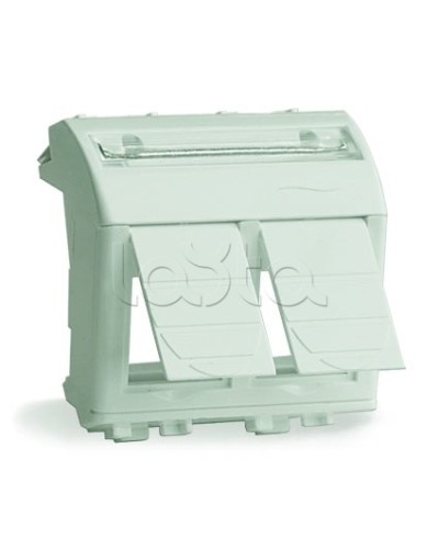 Адаптер для 2-х информационных разъемов Systimax, белый, 2мод DKC 76617B в Махачкале Аксессуары для стоек и шкафов Pintop.ru