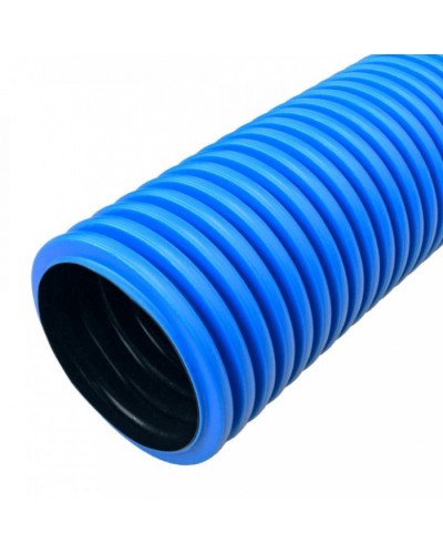 Труба гофрированная двустенная ПНД жесткая тип 750 (SN14) синяя д125 6м (36м/уп) Промрукав (PR15.0078) в Махачкале Труба гофрированная Pintop.ru