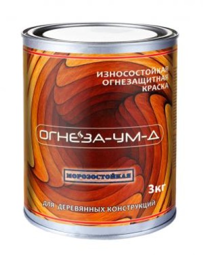 Краска огнезащитная вспучивающаясядля древесины Огнеза марки «ОГНЕЗА-УМ-Д» атмосферостойкая, ведро 3 кг., цвет серый в Махачкале Огнезащитные краски Pintop.ru