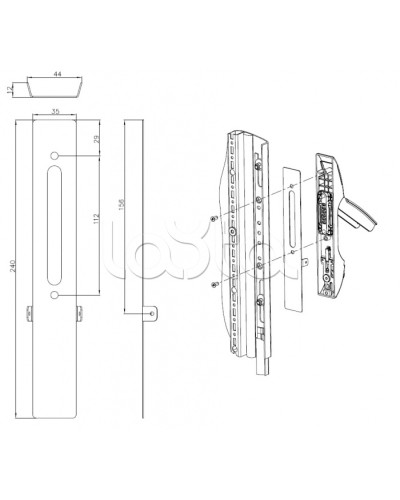 Накладка под опломбировку замка Elbox EMS-LP в Махачкале Аксессуары для стоек и шкафов Pintop.ru