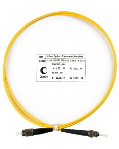 Шнур оптический simplex FC-ST 9/125 sm 1м LSZH Cabeus FOP(s)-9-FC-ST-1m в Махачкале Патч-корды оптические Pintop.ru