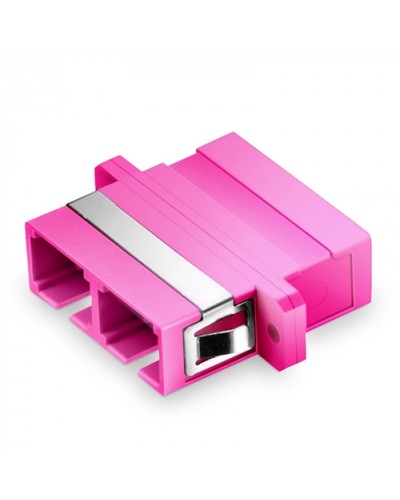 Оптический адаптер OM4, дуплекс SC, с фланцами, пурпурный Eurolan (36A-40-2S-02MG) в Махачкале Проходные адаптеры и розетки оптические Pintop.ru