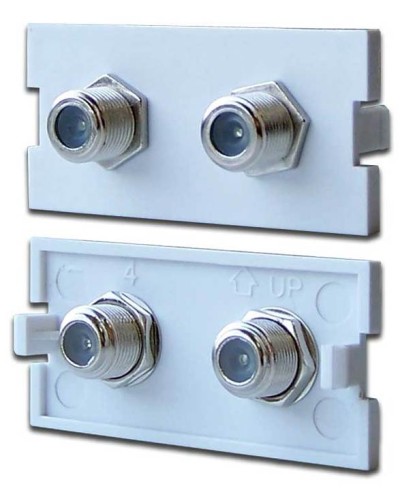 Вставка модульная с 2хF адаптерами в розетку LAN-MB, белая LANMASTER LAN-MBP-2TV/F-WH в Махачкале Коннекторы Pintop.ru