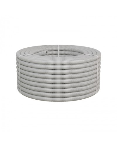 Труба ПНД-FRUF гофрир. тяжелая, с зондом, без галогена, трудногорючая, атмосферостойкая,цвет серый, диам. 25мм (50м) Экопласт (21125HFR-UF) в Махачкале Труба гофрированная Pintop.ru