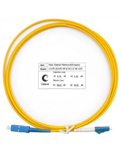 Шнур оптический simplex LC-SC 9/125 SM 2 м LSZH Cabeus FOP(s)-9-LC-SC-2M в Махачкале Патч-корды оптические Pintop.ru