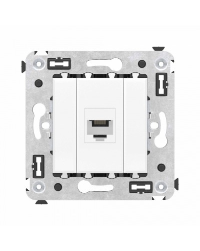 Телефонная розетка RJ-12 без шторки в стену одинарная, Avanti, Белое облако DKC (4400613) в Махачкале Розетки компьютерные и телефонные Pintop.ru