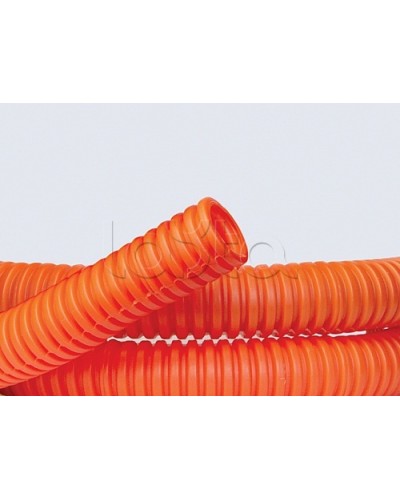 Труба ПНД гибкая гофр. д.25мм, тяжёлая без протяжки, 50м, цвет оранжевый DKC 70525 в Махачкале Труба гофрированная Pintop.ru