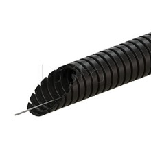 Труба ПВХ гофрир. легкая, с зондом диам 50мм (1шт = 15м), цвет чёрный Экопласт (10150-15BL)