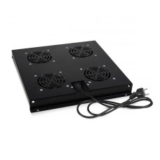 Модуль вентиляторный с 4-я вентиляторами, цвет черный (RAL 9004) Cabeus (TRAY-SC-120-BK)
