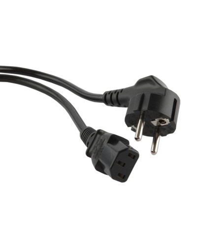 Кабель питания с заземлением Hyperline PWC-IEC13-IEC14-1,0-BK в Махачкале Патч-корды и пигтейлы Pintop.ru