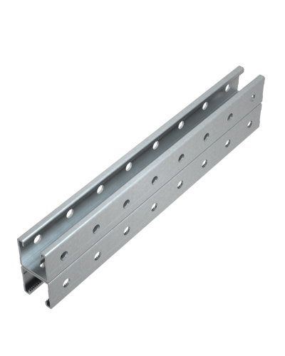Страт-профиль двойной 41х41 L1200 мм s:2,0 (тройная перфорация) HD КМ-Профиль (2STPS41-41-1200 3P HD) в Махачкале Аксессуары для лотков Pintop.ru