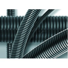 Труба ПА 6 гибкая гофр. д.10мм, ПВ-0, без протяжки, 100м, цвет тёмно-серый DKC 80010