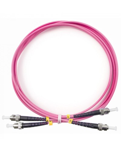 Шнур оптический duplex ST-ST 50/125 mm OM4 1,5м LSZH Cabeus FOP-50-OM4-ST-ST-1,5m в Махачкале Патч-корды оптические Pintop.ru