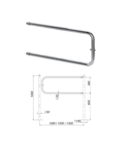 Створка ограждения поворотная 1300 мм Oxgard ВЗР 1996.09.03-02 в Махачкале Ограждения Pintop.ru
