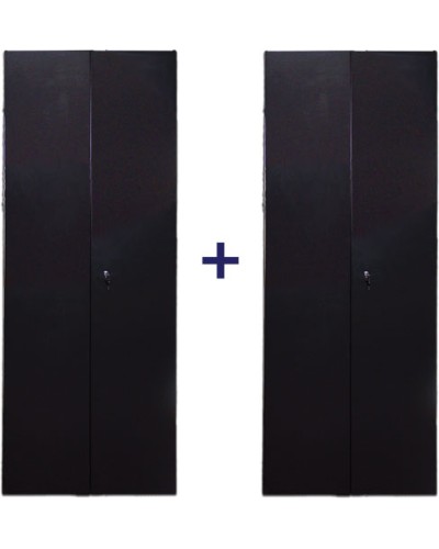 Комплект дверей 42U, 600 мм, черный, передняя - распашная металл, задняя - распашная металл TWT TWT-CBB-DR42-6x-S-M1 в Махачкале Аксессуары для стоек и шкафов Pintop.ru