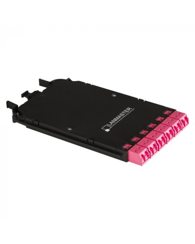 Компактная MPO кассета OM4, 12xLC, тип B, низкие потери, черная LANMASTER (LAN-MCCB-1M-12LC/OM4) в Махачкале Патч-корды оптические Pintop.ru