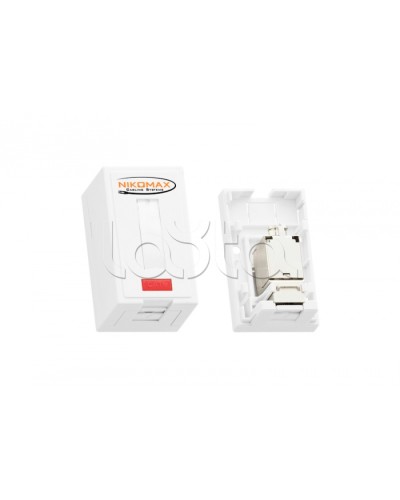 Розетка RJ45 1 порт кат.6 белая NIKOMAX (NMC-WO1UE2-FT-ST-WT) в Махачкале Розетки компьютерные и телефонные Pintop.ru