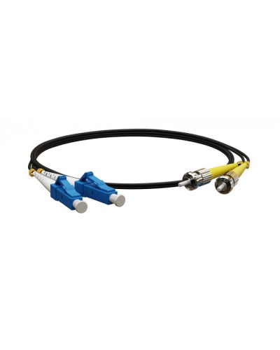 Патч-корд волоконно-оптический Hyperline FC-D2-9-LC/UR-ST/UR-H-3M-LSZH-BK в Махачкале Патч-корды оптические Pintop.ru