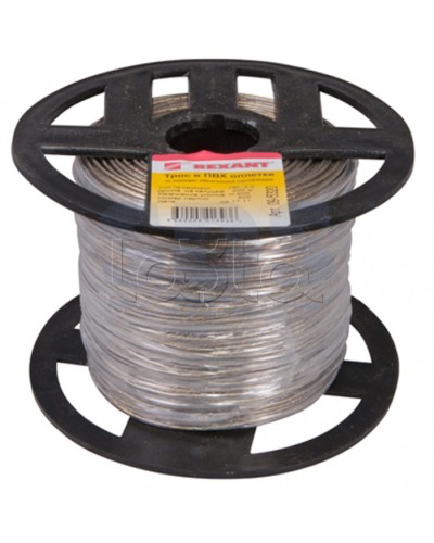 Трос стальной в ПВХ изоляции d2 мм (200) REXANT 09-5320 в Махачкале Крепежные изделия Pintop.ru