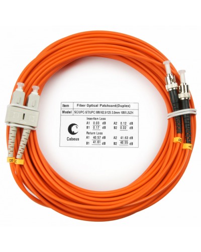 Шнур оптический duplex SC-ST 62,5/125 mm 10м LSZH Cabeus FOP-62-SC-ST-10m в Махачкале Патч-корды оптические Pintop.ru
