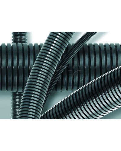 Труба ПА 6 гофр. DN7мм, ПВ-0, Dвн 6,8 мм, Dнар 10,1 мм, цвет тёмно-серый, без протяжки DKC PA600710F0 в Махачкале Труба гофрированная Pintop.ru