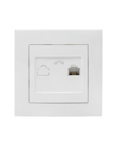 Валенсия розетка телефонная RG-11 1-местная белая EKF PROxima (EWT01-034-10) в Махачкале Розетки компьютерные и телефонные Pintop.ru