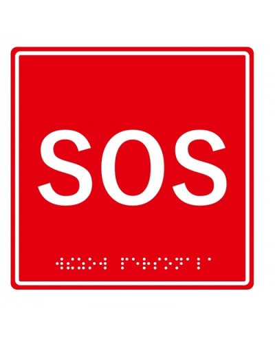 Табличка тактильная с пиктограммой SOS (150x150мм) (красный фон) Hostcall MP-010R1 в Махачкале Дополнительное оборудование для ОПС Pintop.ru