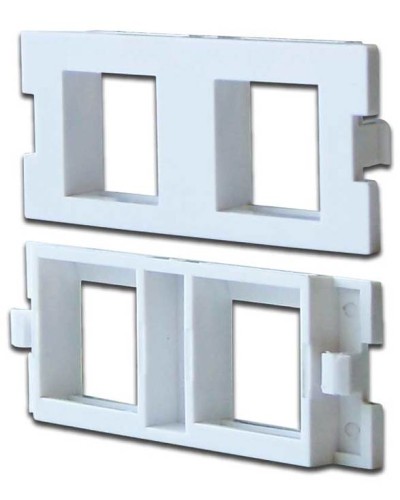 Вставка модульная на 2 кейстоуна в розетку LAN-MB, белая LANMASTER (LAN-MBP-2OK-WH) в Махачкале Проходные адаптеры и розетки оптические Pintop.ru