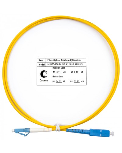 Шнур оптический simplex LC-SC 9/125 SM 1 м LSZH Cabeus FOP(s)-9-LC-SC-1M в Махачкале Патч-корды оптические Pintop.ru