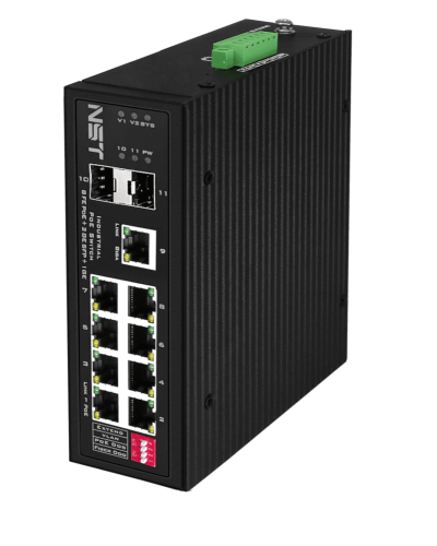 PoE коммутатор Fast Ethernet на 8 FE RJ45 PoE + 1 x GE RJ45 + 2 GE SFP порта NST NS-SW-8F3G-P/I в Махачкале Коммутаторы Pintop.ru