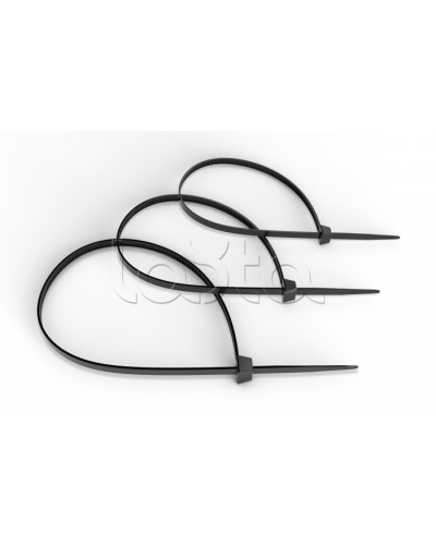 Стяжка нейлоновая неоткрывающаяся, безгалогенная (halogen free), 250x3.6мм, черная (100 шт) Cabeus CTBL-250 в Махачкале Аксессуары для кабель-канала Pintop.ru