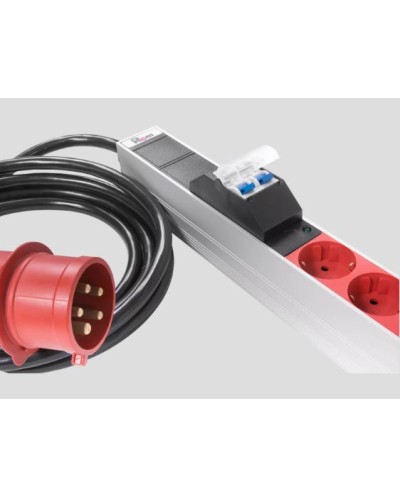 Верт блок розеток, мониторинг, измерение, 3 фазы 16А, 30S, 2100 мм, вх IEC 309, шнур 3м REM R-MC8-3x16-30S-MI-2100-3-3PN в Махачкале Блоки розеток Pintop.ru