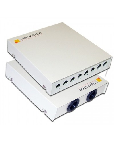 Кросс оптический настенный, металлический, на 8 FC адаптеров LANMASTER LAN-FOBM-WM-8FC в Махачкале Кросс оптический Pintop.ru