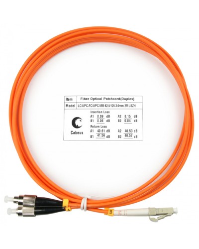 Шнур оптический duplex LC-FC 62,5/125 mm 2м LSZH Cabeus FOP-62-LC-FC-2m в Махачкале Патч-корды оптические Pintop.ru