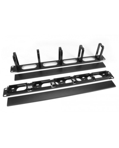 Кабельный организатор с пластиковыми кольцами с крышкой, 19, 1U Hyperline CM-1U-5R-PL-COV в Махачкале Аксессуары для стоек и шкафов Pintop.ru