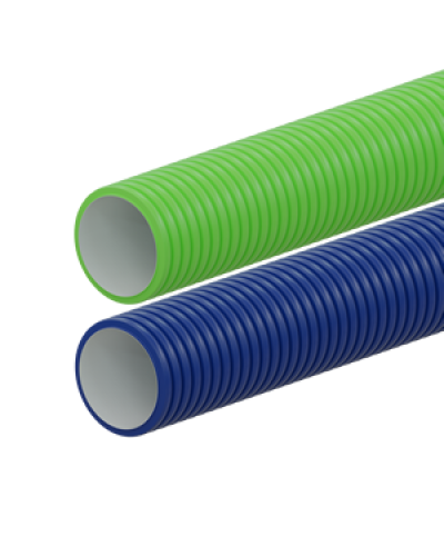 Вентиляционная труба гибкая двустенная для воздуховода (ПНД), антистатическая и антибактериальная D110мм, цвет фиолетовый (1шт=50м) Экопласт (803110VT) в Махачкале Труба гофрированная Pintop.ru