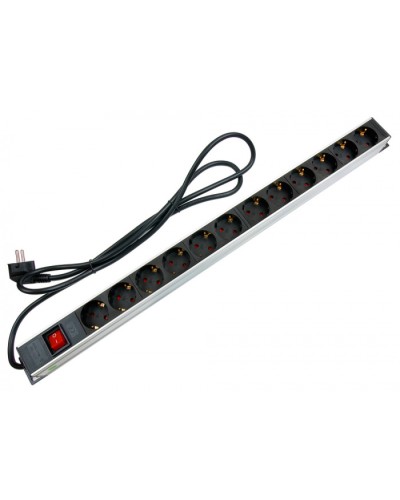 Блок на 12 розеток EU для 19 шкафов Cabeus PDU-12P-2EU в Махачкале Блоки розеток Pintop.ru