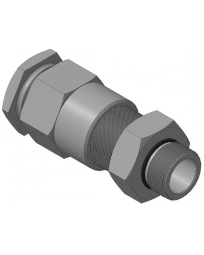 Кабельный ввод для бронированного кабеля с двойным уплотнением резьбой G3/4, внешним диаметром кабеля D=18-22 мм и проходным диаметром кабеля d=8-12 мм Спектрон КВБ-22/12-2У-М-G3/4 в Махачкале Аксессуары для кабель-канала Pintop.ru