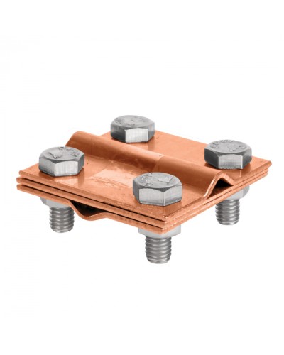 Зажим крестовидный прут-прут (3 пластины 57x57мм) Cu EKF PROxima (lp-55758-cu) в Махачкале Электротехническое оборудование Pintop.ru