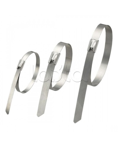 Стяжка неразъемная стальная, коррозионно-стойкая (нержавеющая сталь 304L), 200x4.6x0.3мм, (100 шт) в Махачкале Стяжки-хомуты Pintop.ru