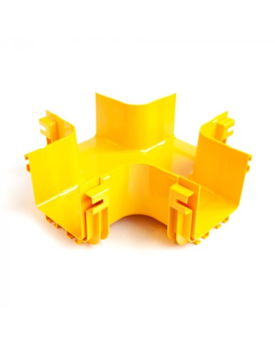 Х-соединитель оптического лотка 120 мм, монтаж без соединителей, желтый LANMASTER (LAN-OT120-XT/NC) в Махачкале Коммутационные изделия Pintop.ru