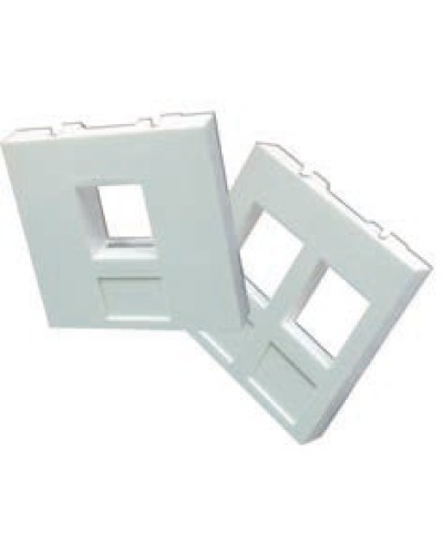 Вставка 45x45 на 2 кейстоуна, со шторками, маркировкой и иконками, белая LANMASTER LAN-SIP-24М-WH в Махачкале Аксессуары для кабель-канала Pintop.ru