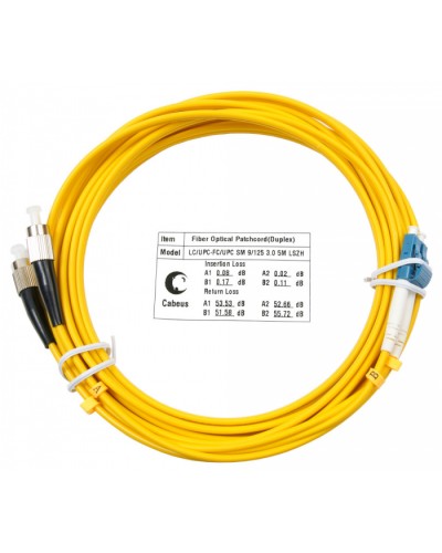 Шнур оптический duplex LC-FC 9/125 sm 5м LSZH Cabeus FOP(d)-9-LC-FC-5m в Махачкале Патч-корды оптические Pintop.ru
