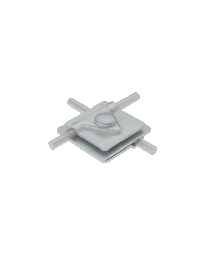 Универсальный соединитель для прутка Ø 5-10 мм с 3 пластинами 40х40 мм INOX304 КМ-Профиль (3USM-D5-10 INOX304) в Махачкале Аксессуары для лотков Pintop.ru