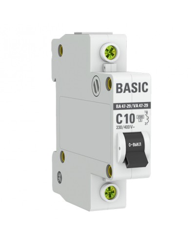 Автоматический выключатель 1P 10А (C) 4,5кА ВА 47-29 EKF Basic (mcb4729-1-10C) в Махачкале Электротехническое оборудование Pintop.ru