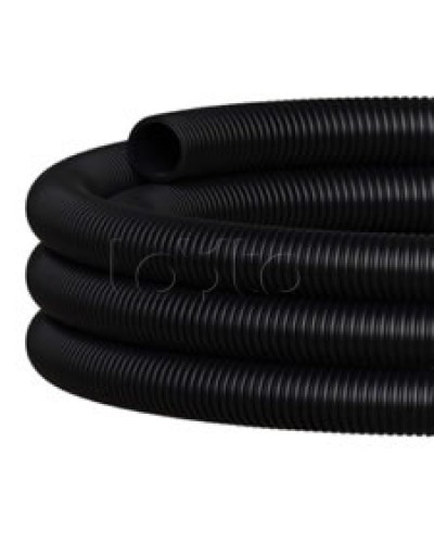 NR050 Двустен. труба ПНД гибкая откр. прокладки, SN26, с зондом, D50мм (50м) чёрный Экопласт (801050HFR-UF-BL) в Махачкале Труба гофрированная Pintop.ru