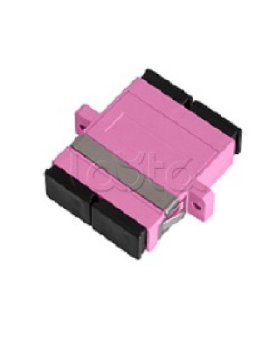 Адаптер NIKOMAX волоконно-оптический, соединительный, многомодовый, стандарта OM4, SC/UPC-SC/UPC, двойной, пластиковый, без шторки, с фланцами, маджента, уп-ка 2шт. NIKOMAX (NMF-OA2M4-FN-SCU-SCU-MG-2) в Махачкале Проходные адаптеры и розетки оптические 