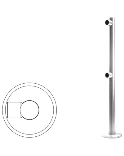 Стойка ограждения односторонняя (антик серебро) Oxgard в Махачкале Ограждения Pintop.ru