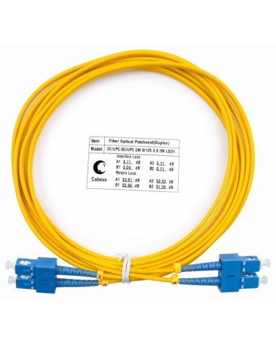 Шнур оптический duplex SC-SC 9/125 sm 3м LSZH Cabeus FOP(d)-9-SC-SC-3m в Махачкале Патч-корды оптические Pintop.ru