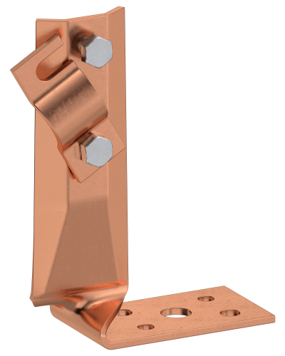 Держатель проводника круглого 6-10мм винтовой угловой скрученный h=70мм медь IEK (ZDP87-50-1-16-70) в Махачкале Крепеж Pintop.ru